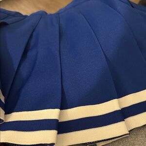 Elegant Blue Skater Skirt with White Accents​